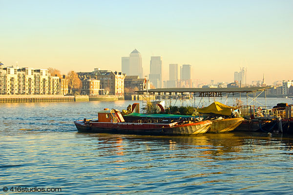 Bermondsey London boats morning light