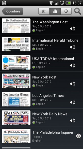 PressReader App screen shots