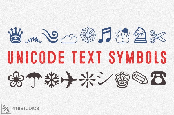 unicode symbols text icons emoji smileys emoticons