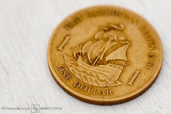 man made things in photography Caribbean dollar coin