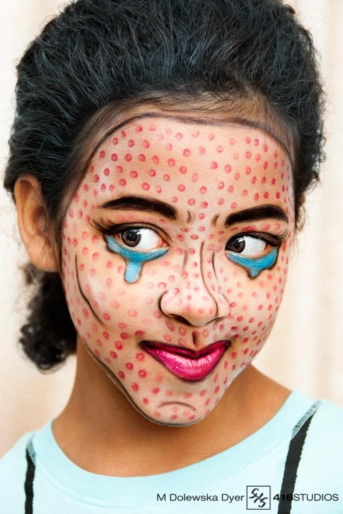 pop culture photography comic book character pop art make-up